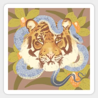 Tiger and Snake Sticker